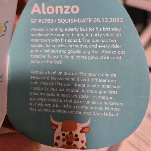 NWT SQUISHMALLOWS ALONSO the COW-NWT - Picture 12 of 12